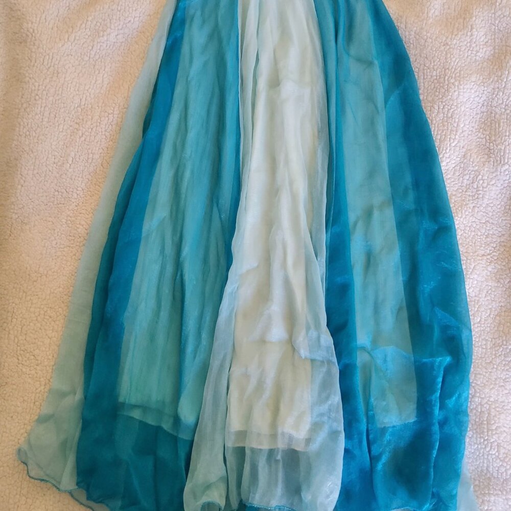 Chiffon Flowing Bohemian Pastel Circle Pleated Skirt - Picture 7 of 8